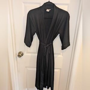 NWOT QUINCE Bamboo Jersey Robe Tie Organic Black